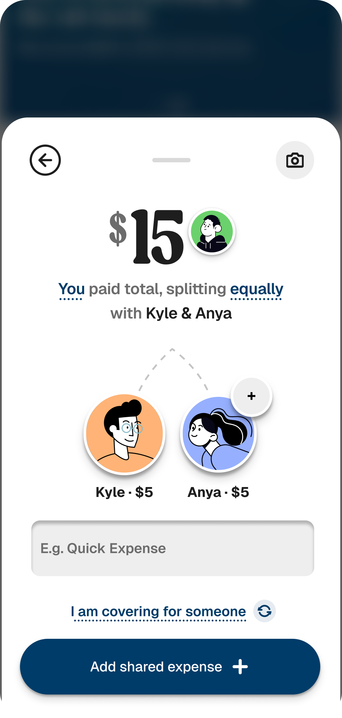 Bountt cost-add UI — people-first