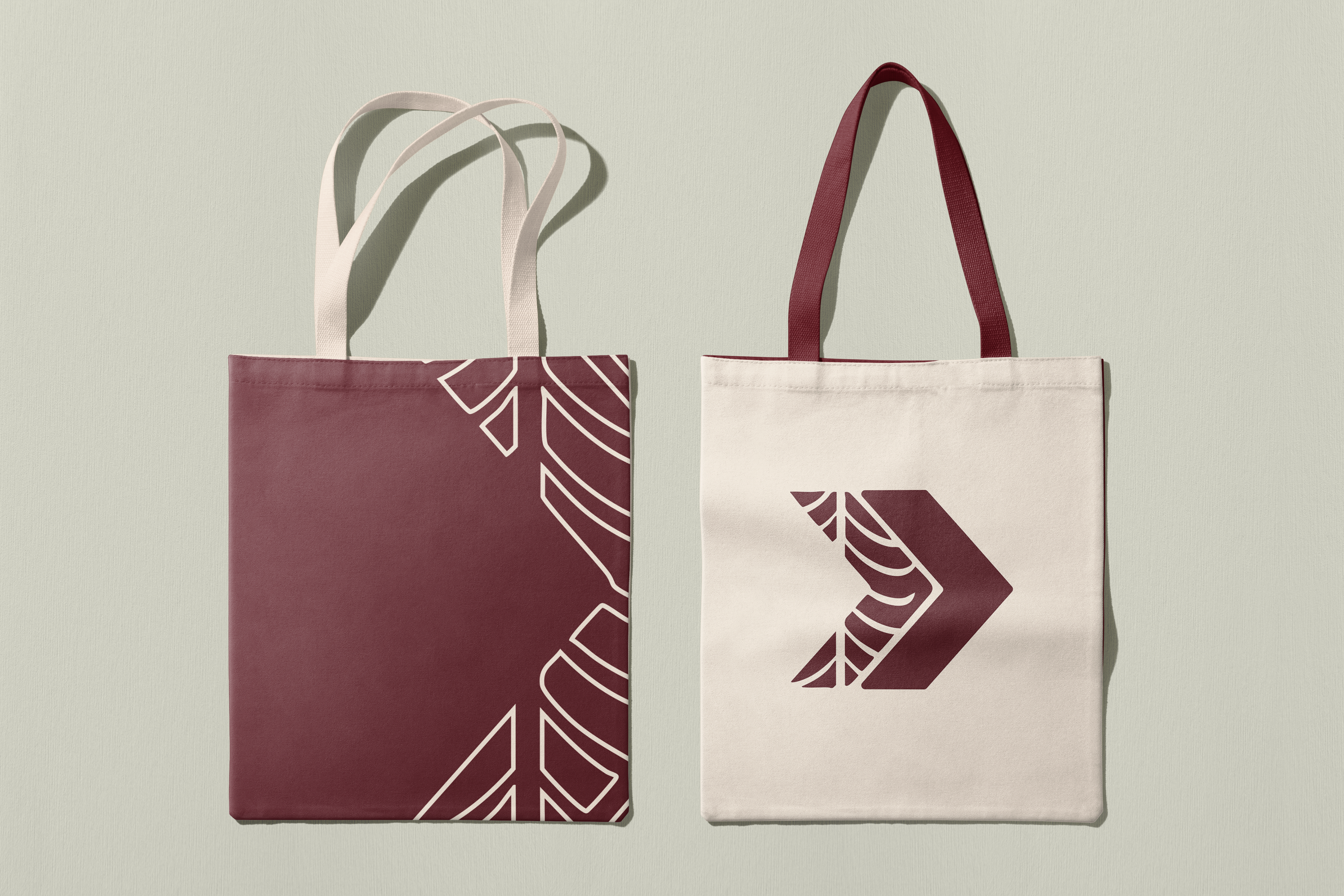 Tote bag mockup with Fern & Sons branding