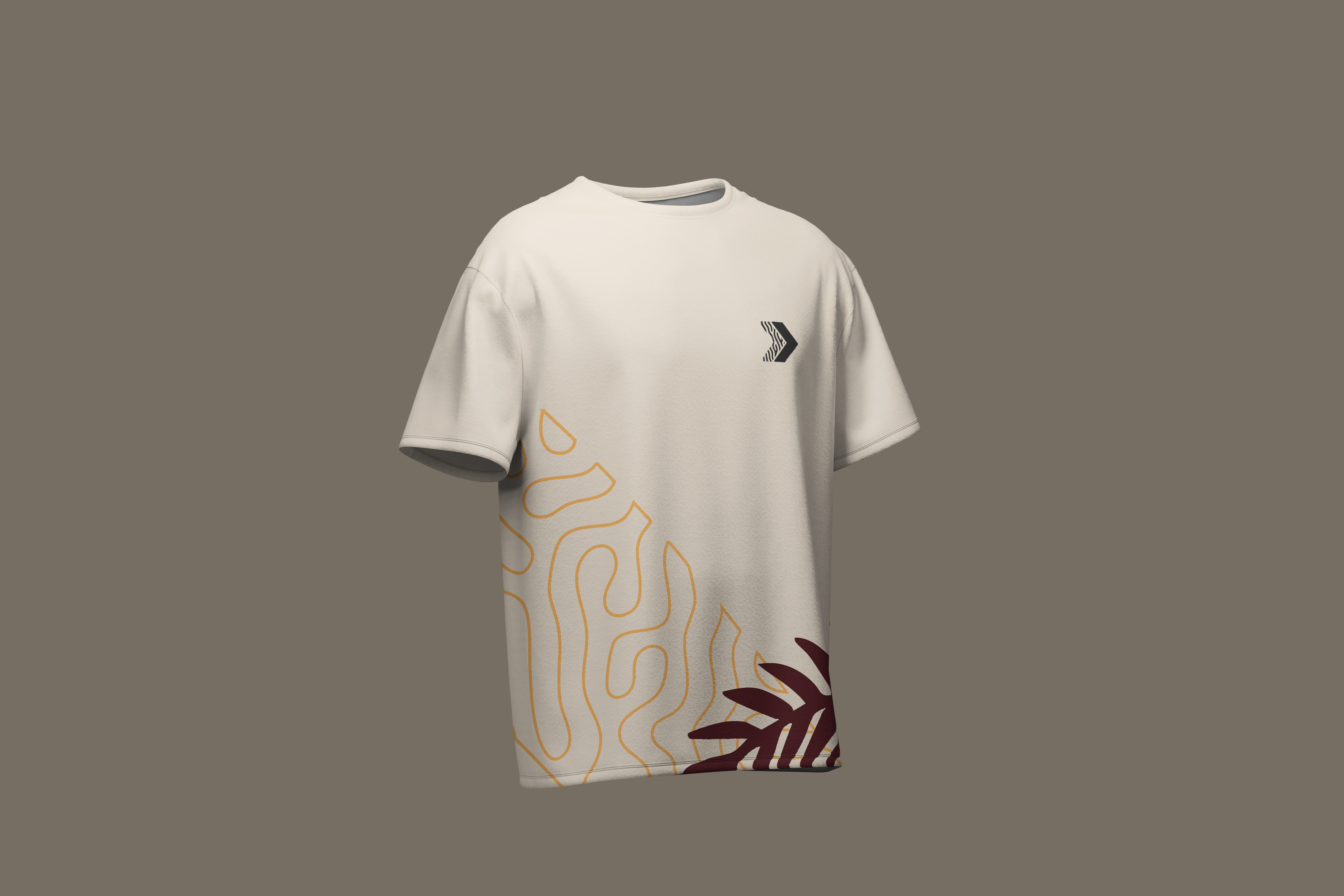 T-shirt mockup with Fern & Sons branding