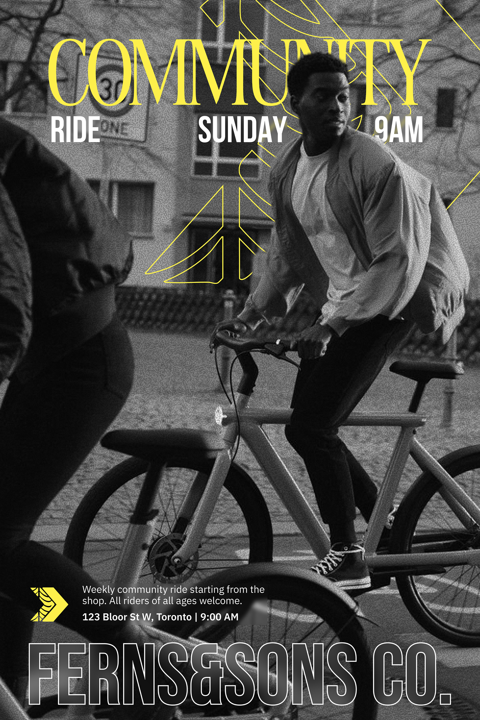 Community ride poster variation (yellow)