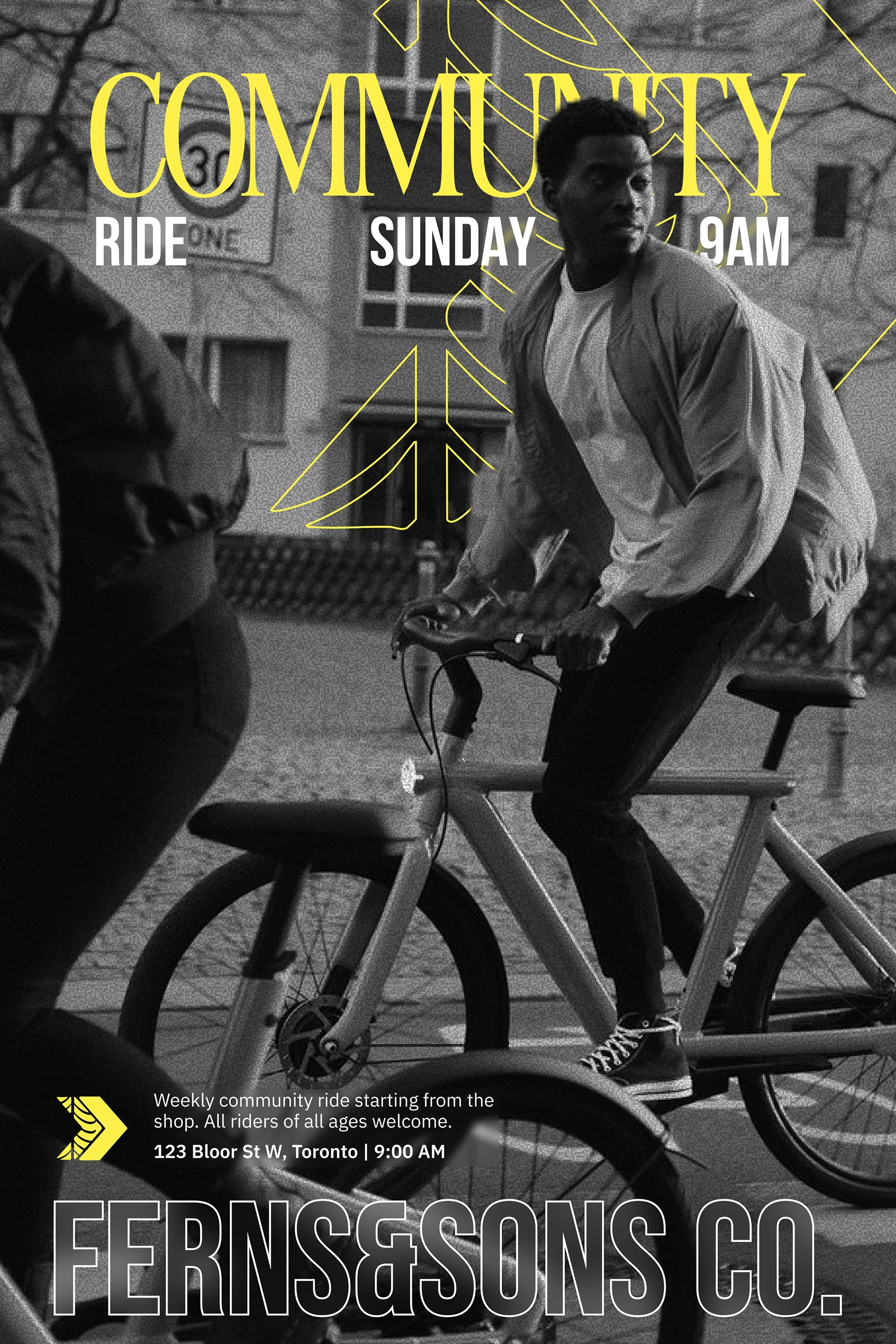 Community ride poster variation (yellow)