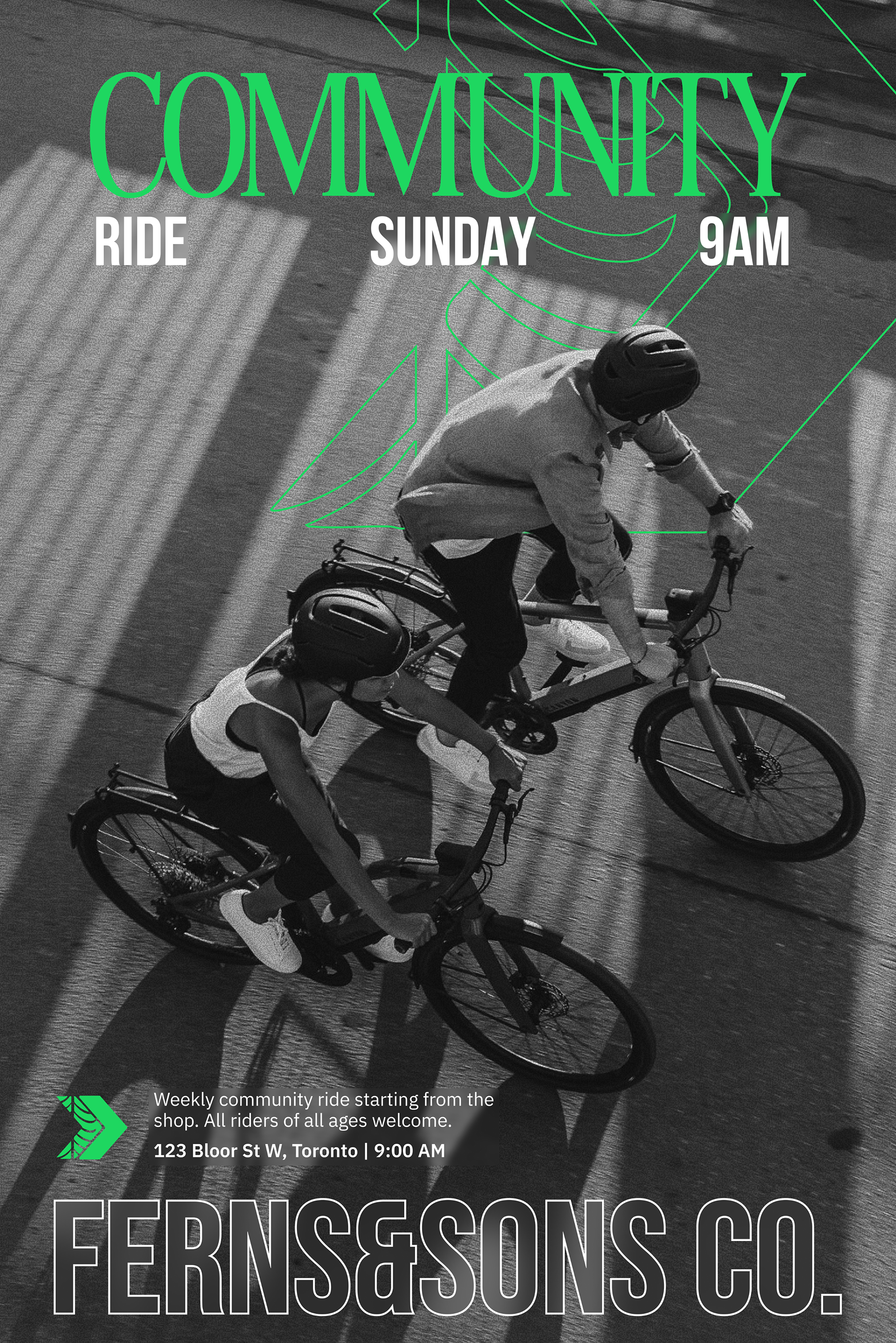Community ride poster variation (green)