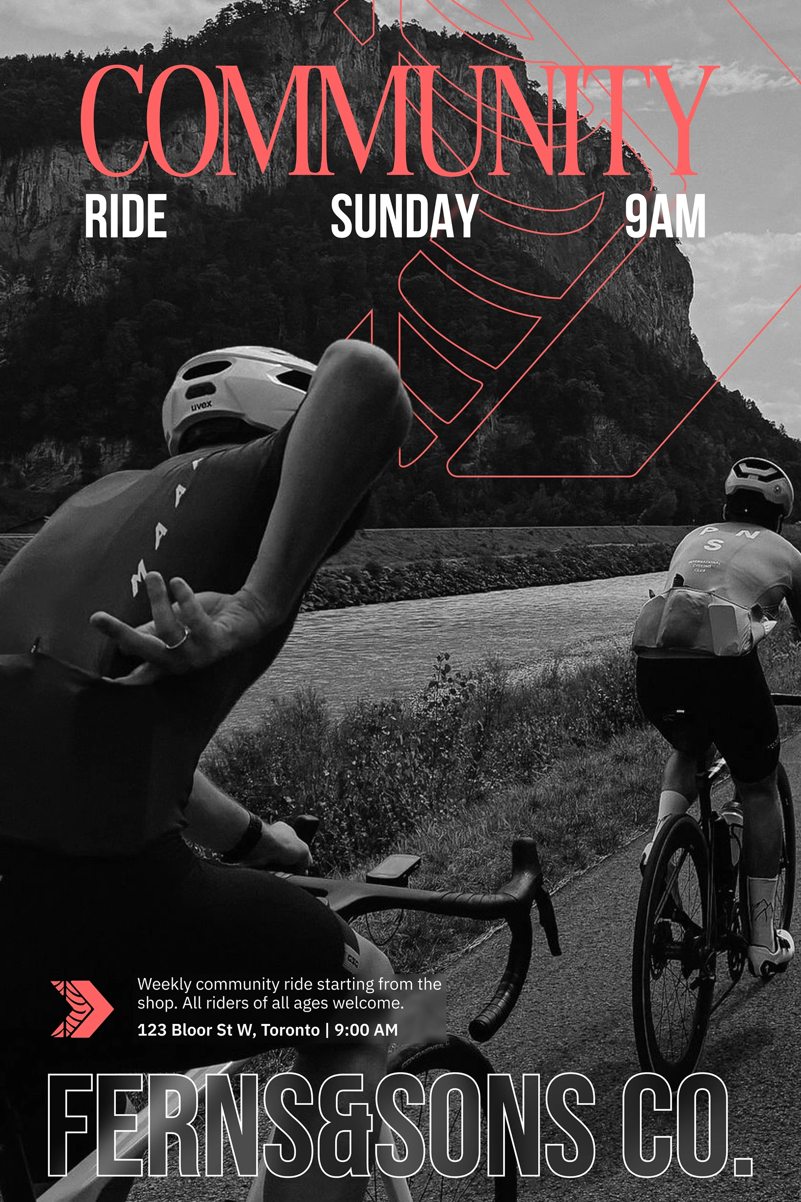 Community ride poster variation (red)