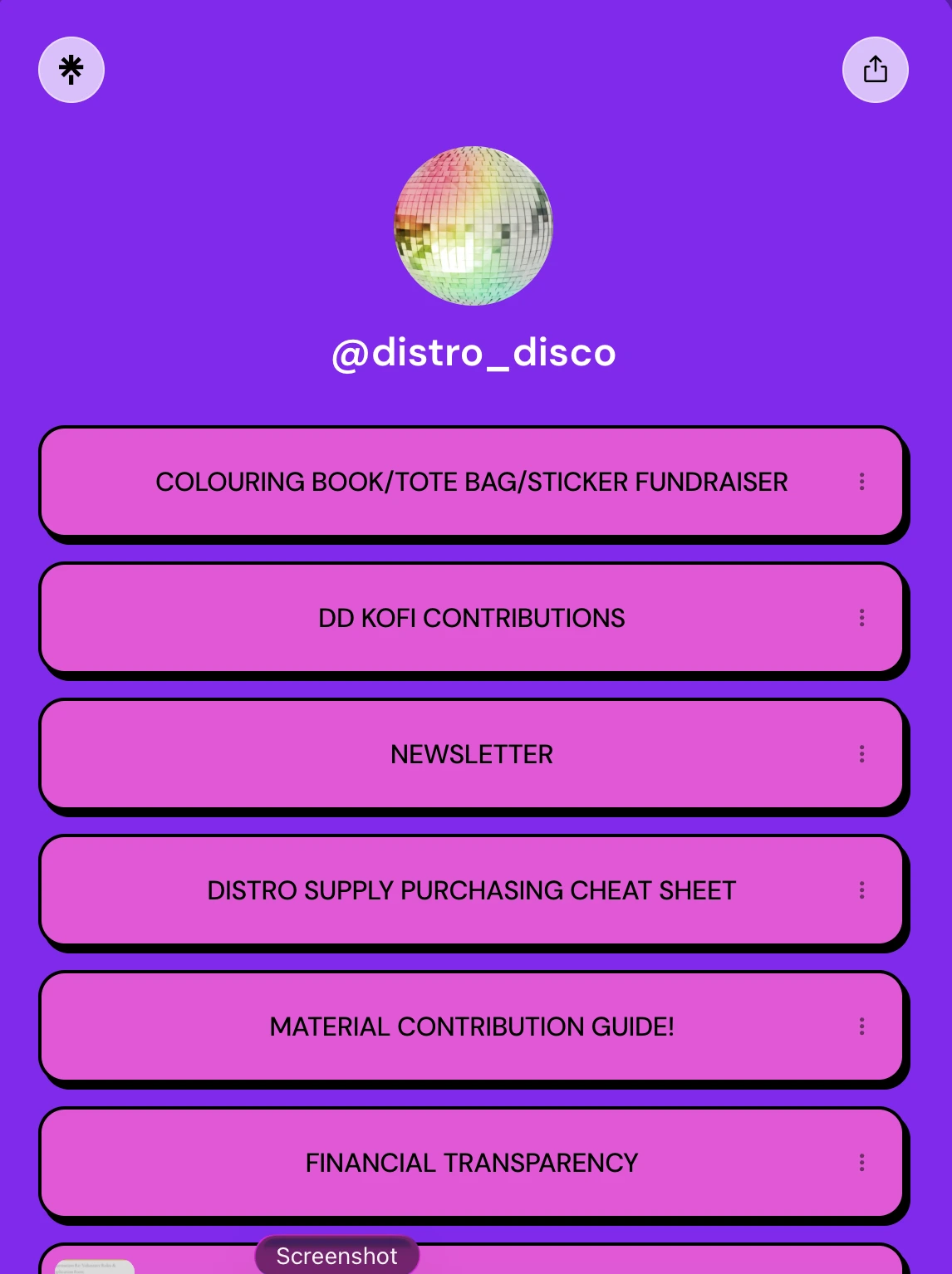 Google Sheets and documents used in Distro Disco operations